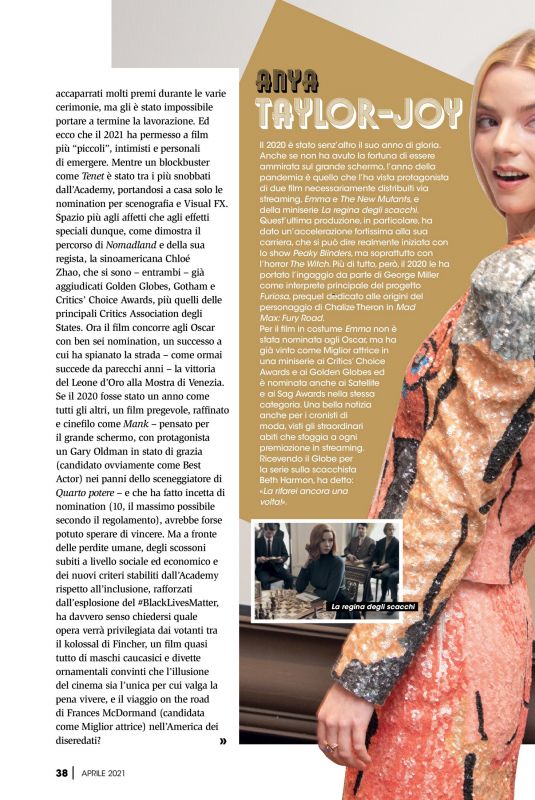 ANYA TAYLOR-JOY in Best Movie Magazine, April 2021