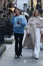 ARABELLA CHI Out with a Friend in Mayfair 04/22/2021