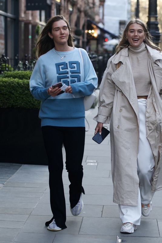 ARABELLA CHI Out with a Friend in Mayfair 04/22/2021