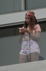 ASHANTI on a Balcony of Her Hotelin Tulum 04/02/2021