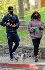ASHLEY TISDALE and Christopher French Out with Their Dogs in Los Feliz 04/07/2021