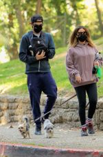ASHLEY TISDALE and Christopher French Out with Their Dogs in Los Feliz 04/07/2021