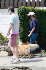 AUBREY PLAZA and Jeff Baena Out with Her Dogs in Los Feliz 04/10/2021