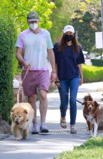 AUBREY PLAZA and Jeff Baena Out with Her Dogs in Los Feliz 04/10/2021