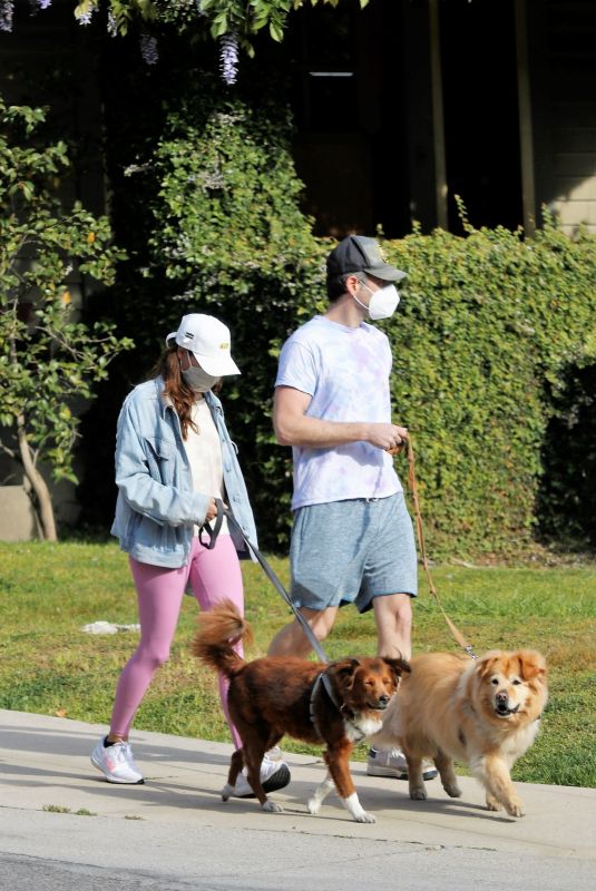 AUBREY PLAZA and Jeff Out with Their Dogs in Los Feliz 04/06/2021