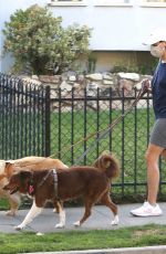 AUBREY PLAZA Out with Her Dogs in Los Feliz 04/03/2021