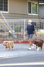 AUBREY PLAZA Out with Her Dogs in Los Feliz 04/03/2021