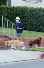 AUBREY PLAZA Out with Her Dogs in Los Feliz 04/03/2021