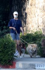 AUBREY PLAZA Out with Her Dogs in Los Feliz 04/03/2021