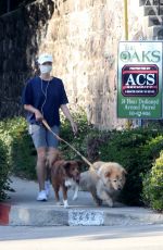 AUBREY PLAZA Out with Her Dogs in Los Feliz 04/03/2021