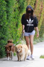 AUBREY PLAZA Out with Her Dogs in Los Feliz 04/11/2021