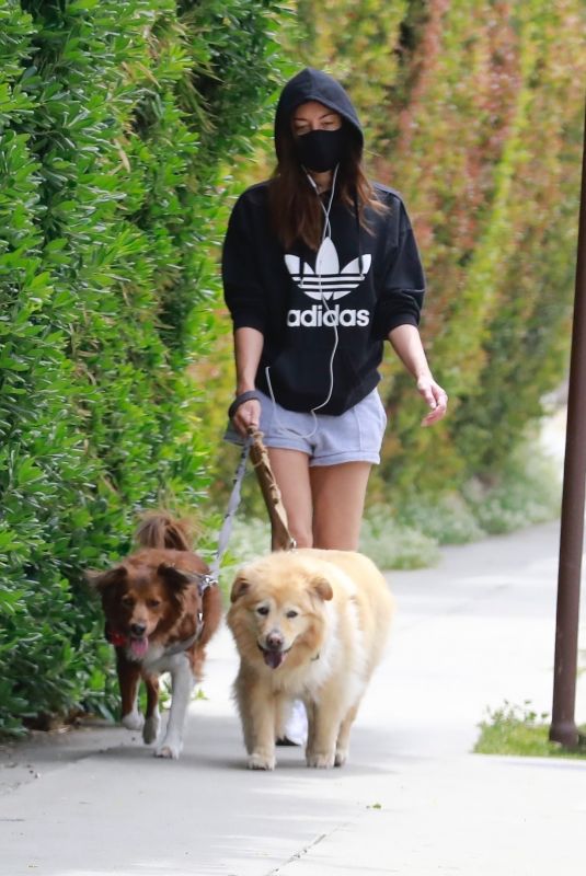 AUBREY PLAZA Out with Her Dogs in Los Feliz 04/11/2021