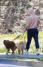 AUBREY PLAZA Out with Her Dogs in Los Feliz 04/18/2021