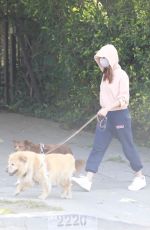 AUBREY PLAZA Out with Her Dogs in Los Feliz 04/18/2021