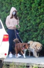 AUBREY PLAZA Out with Her Dogs in Los Feliz 04/18/2021
