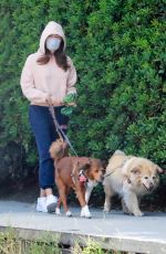 AUBREY PLAZA Out with Her Dogs in Los Feliz 04/18/2021