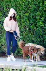 AUBREY PLAZA Out with Her Dogs in Los Feliz 04/18/2021