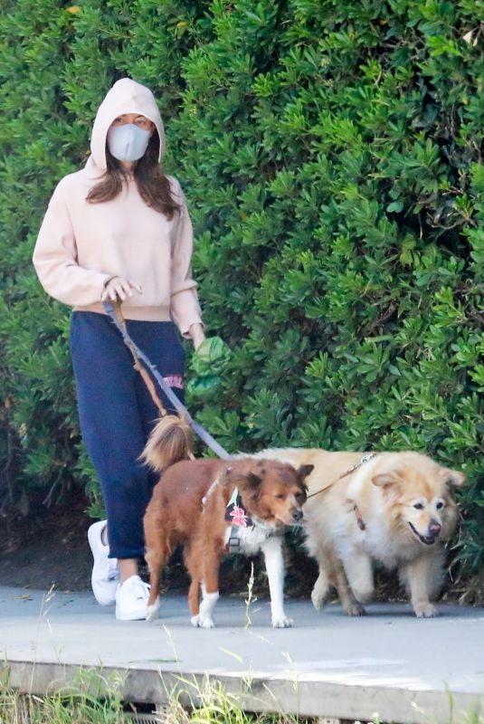 AUBREY PLAZA Out with Her Dogs in Los Feliz 04/18/2021