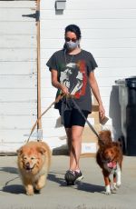 AUBREY PLAZA Out with Her Dogs in Los Feliz 04/20/2021