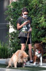 AUBREY PLAZA Out with Her Dogs in Los Feliz 04/20/2021