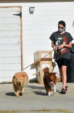 AUBREY PLAZA Out with Her Dogs in Los Feliz 04/20/2021
