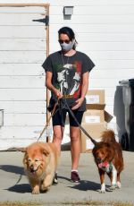AUBREY PLAZA Out with Her Dogs in Los Feliz 04/20/2021