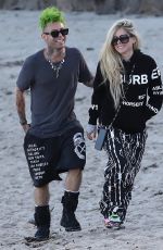 AVRIL LAVIGNE and Mod Sun Out at a Beach in Malibu 04/28/2021