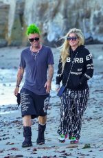 AVRIL LAVIGNE and Mod Sun Out at a Beach in Malibu 04/28/2021