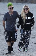 AVRIL LAVIGNE and Mod Sun Out at a Beach in Malibu 04/28/2021