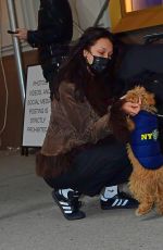 BELLA HADID Out with Her Dog in New York 04/18/2021