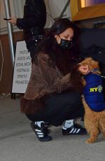 BELLA HADID Out with Her Dog in New York 04/18/2021