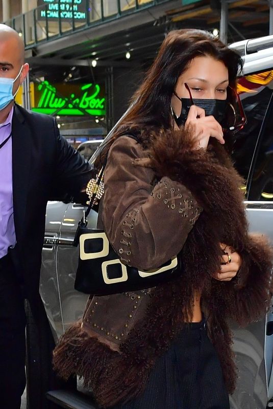 BELLA HADID Out with Her Dog in New York 04/18/2021