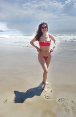 BLANCA BLANCO in a Red Bikini at a Beach in Malibu 04/16/2021