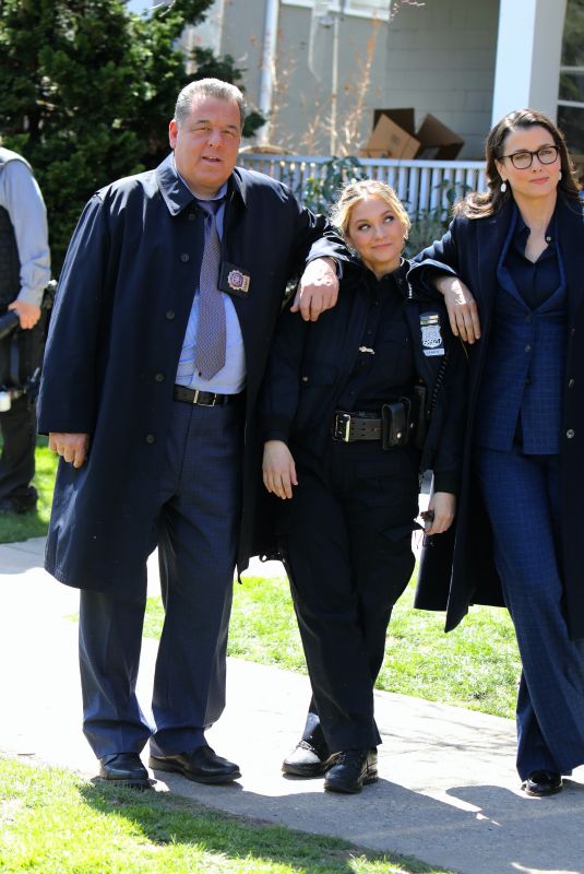 BRIDGET MOYNAHAN and VANESSA RAY on the Set of Blue Bloods in Brooklyn 04/06/2021