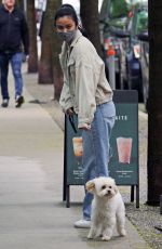CAMILA MENDES Out with Her Dog in Vancouver 04/24/2021