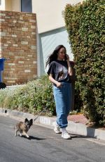 CARA SANTANA Out with Her Dog in Los Angeles 04/10/2021
