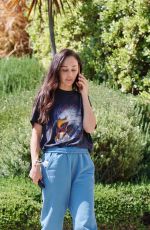 CARA SANTANA Out with Her Dog in Los Angeles 04/10/2021