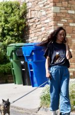 CARA SANTANA Out with Her Dog in Los Angeles 04/10/2021