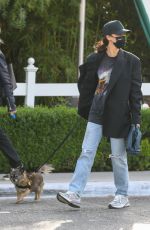CARA SANTANA Out with Her Dog in West Hollywood 04/15/2021
