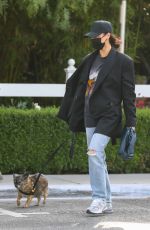 CARA SANTANA Out with Her Dog in West Hollywood 04/15/2021