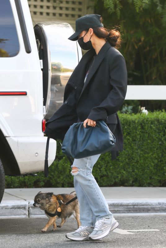 CARA SANTANA Out with Her Dog in West Hollywood 04/15/2021
