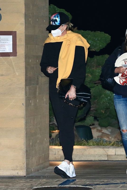 CHARLIZE THERON Leaves Nobu in Malibu 04/070/2021