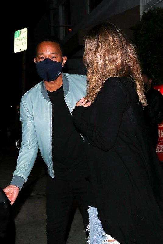 CHRISSY TEIGEN and John Legend Leaves Giorgio Baldi in Santa Monica 04/24/2021