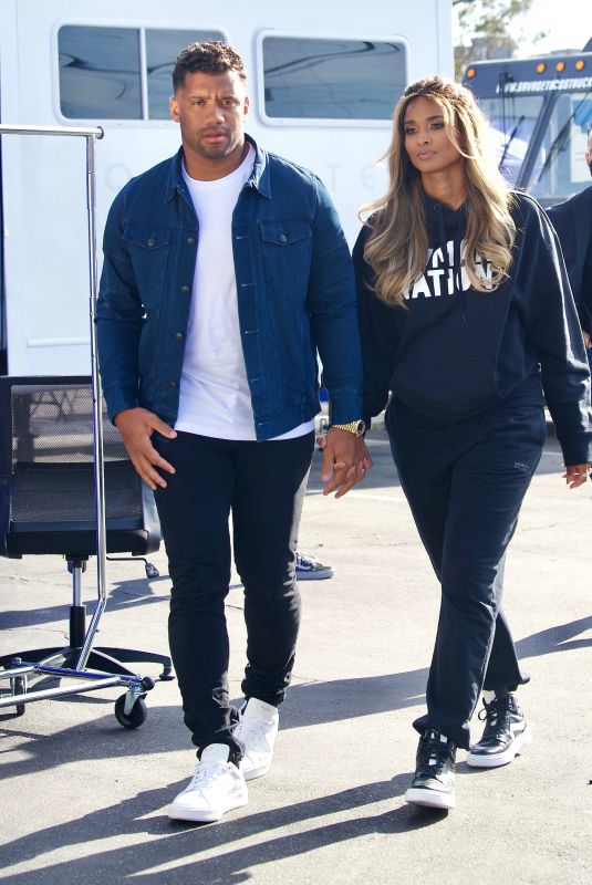 CIARA and Russell Wilson on the Set of Roll Up Your Sleeves 04/17/221