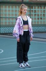 CLARE CRAWFORD on the Set of Maybelline Commercial in New York 04/24/2021