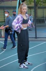 CLARE CRAWFORD on the Set of Maybelline Commercial in New York 04/24/2021