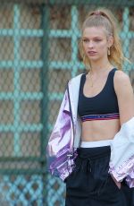CLARE CRAWFORD on the Set of Maybelline Commercial in New York 04/24/2021