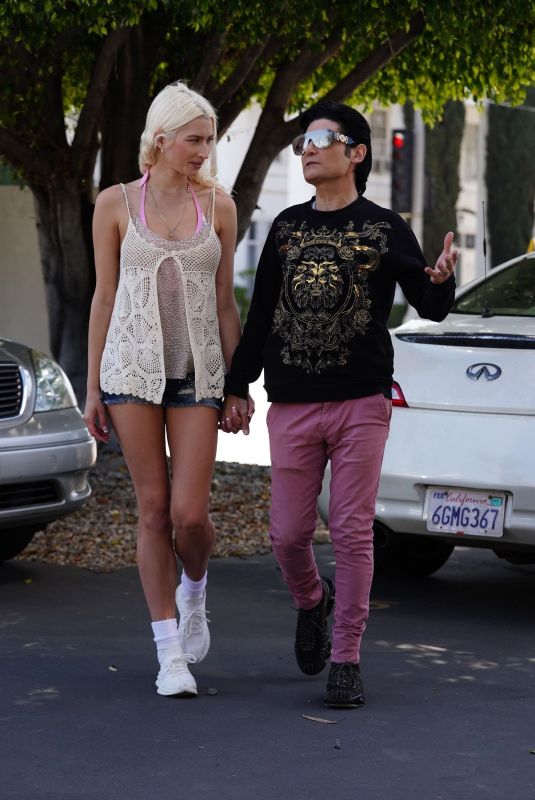 COURTNEY ANNE MICHELL and Corey Feldman Out in Hollywood 04/08/2021