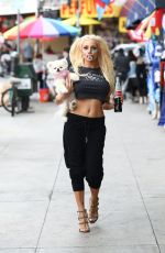 COURTNEY STODDEN Out with Her Dog in Los Angeles 04/323/2021