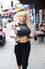 COURTNEY STODDEN Out with Her Dog in Los Angeles 04/323/2021
